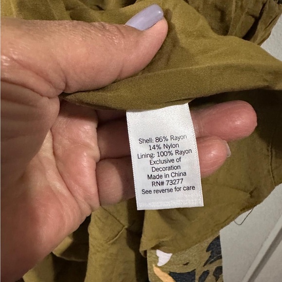 Nine West Olive Green Floral Tiered Maxi Skirt - Picture 5 of 5